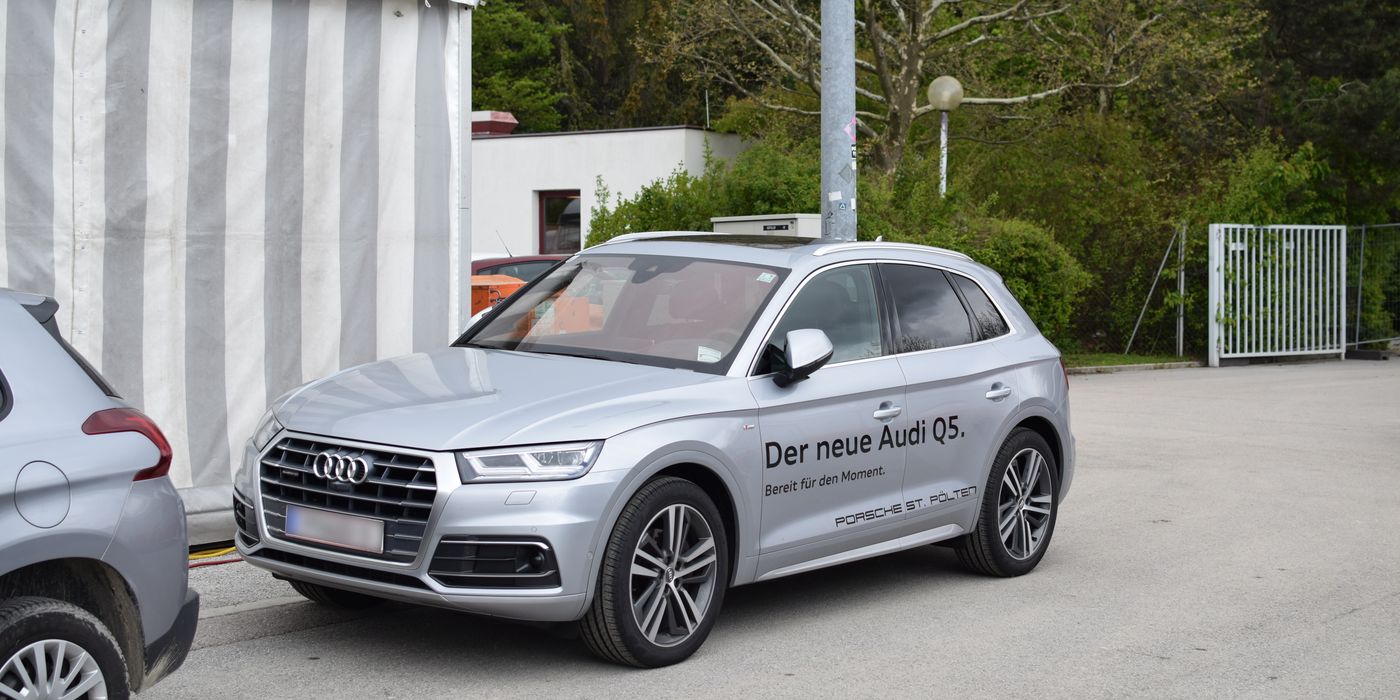 Audi Q5 FY second generation SUV front view, the Audi half of the X5 vs Q5 SUV shootout