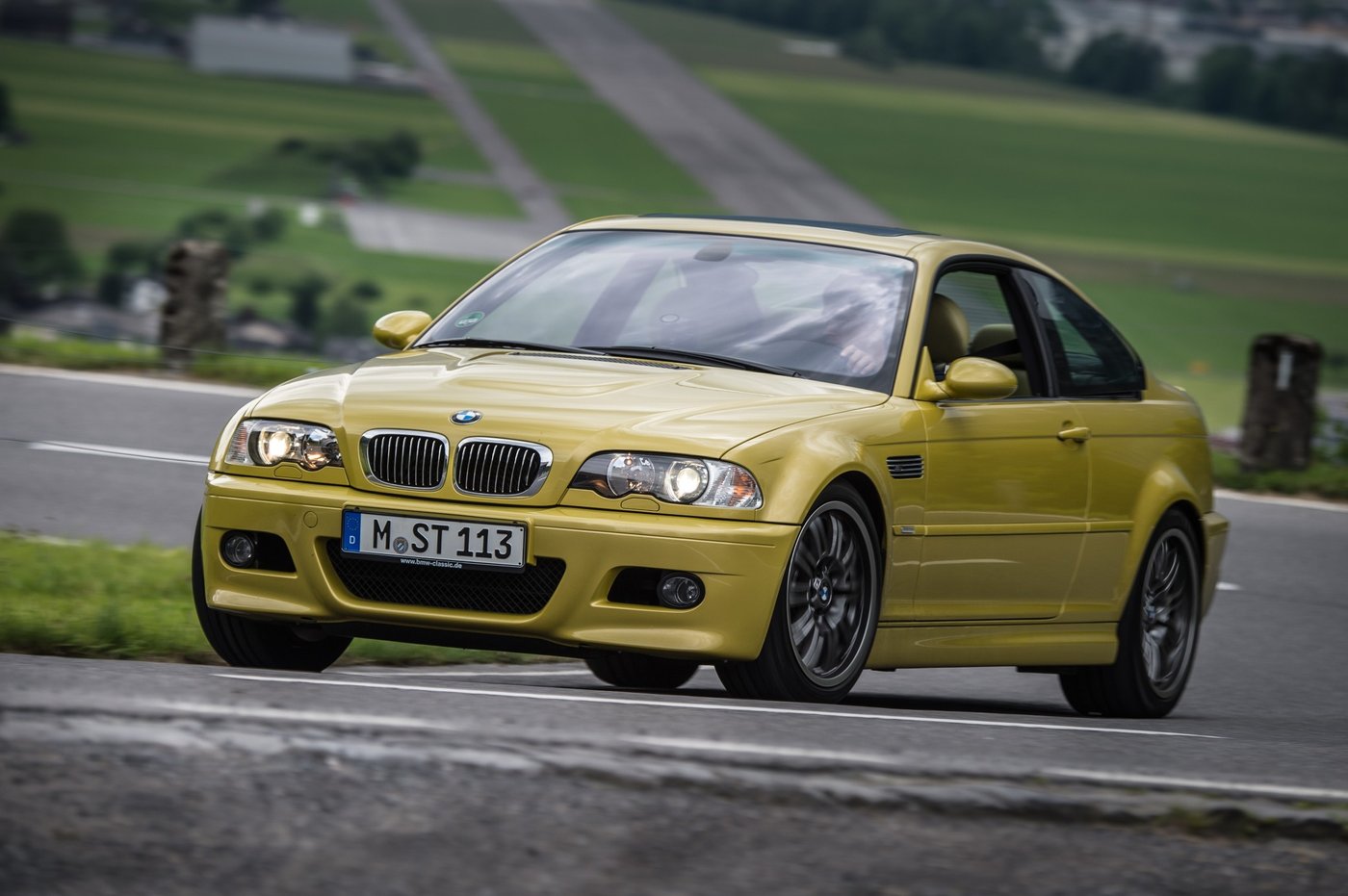 BMW E46 M3 front showing classic angel eye rings
