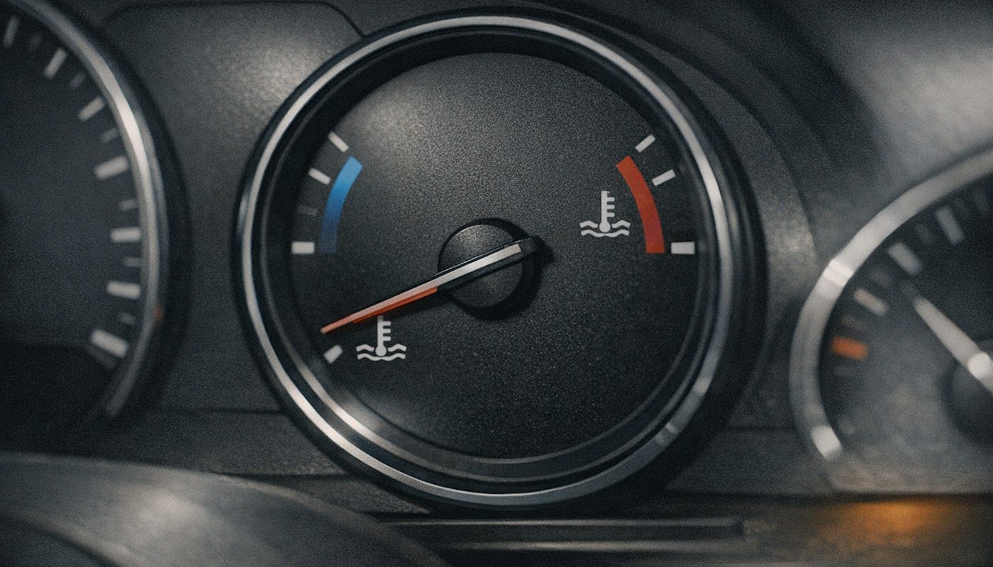 BMW instrument cluster showing low coolant temperature