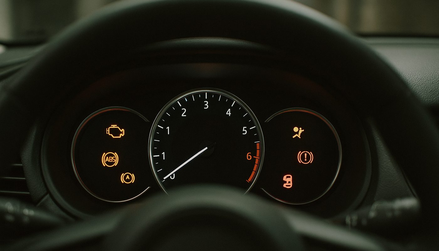 BMW instrument cluster warning lights illuminated