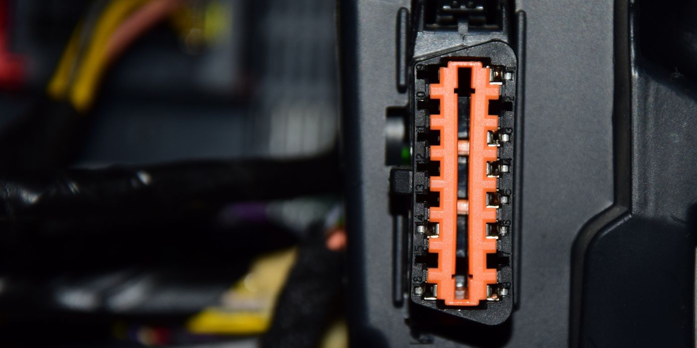 OBD-II diagnostic port connector close-up